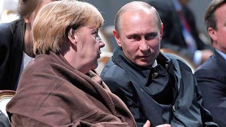 Kanzlerin Angela Merkel und Russlands Präsident Wladimir Putin