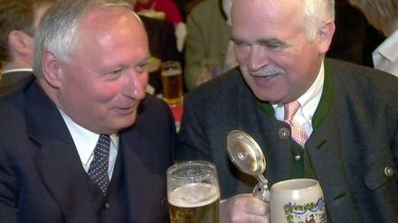 Peter Gauweiler (CSU) und Oskar Lafontaine (damals noch SPD) am 5. März 2003. 