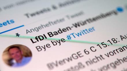 Der Landesdatenschutzbeauftragte von Baden-Württemberg gibt wegen rechtlicher Bedenken seinen Twitteraccount auf.