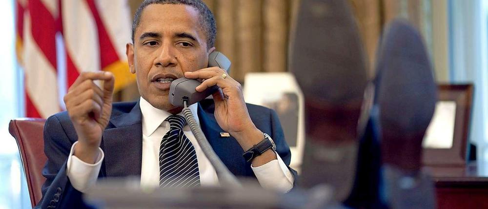Unerfreuliches Telefonat mit der Kanzlerin: US-Präsident Barack Obama im Oval Office.
