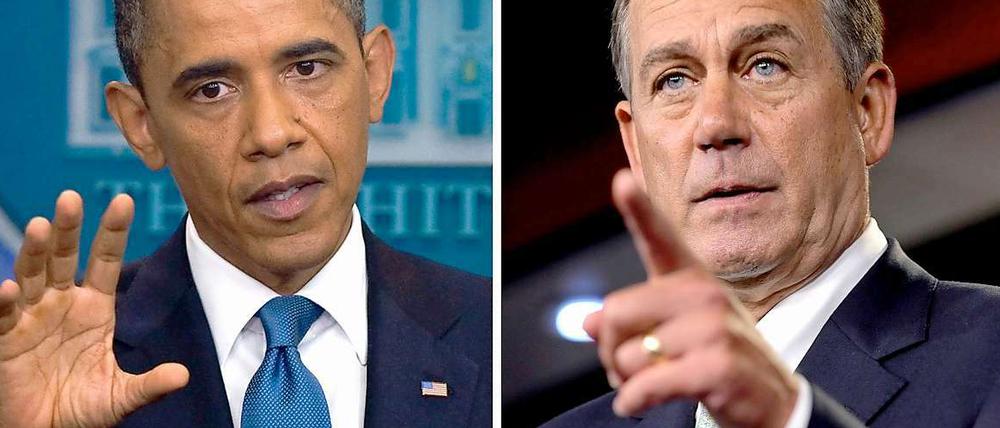 Kontrahenten im Schuldenstreit: US-Präsident Obama hat es mit störrischen Republikanern wie dem Präsidenten des Abgeordnetenhauses, Boehner, zu tun.
