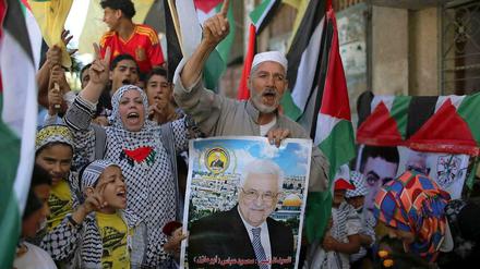 Jubeln über die Einheit: Palästinenser im Gazastreifen feiern.