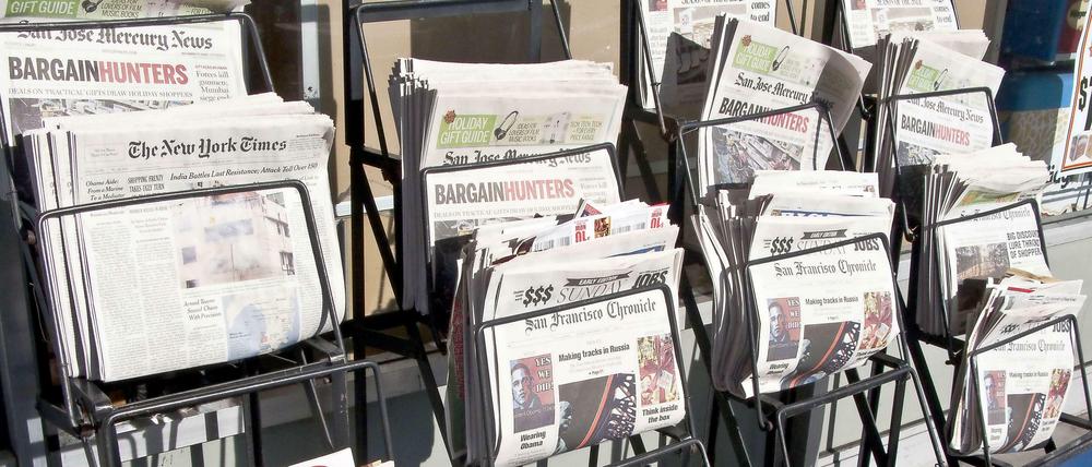 Warten auf Käufer: Die US-Zeitungen haben zum Teil noch größere Probleme als die deutschen.