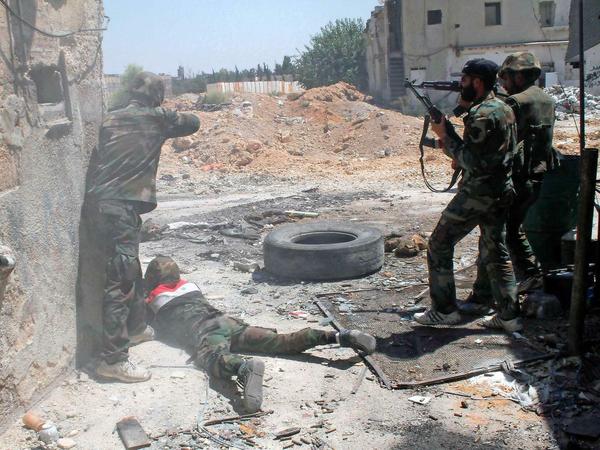 Syrische Soldaten in Damaskus.
