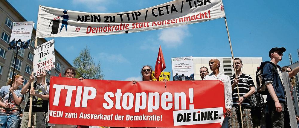 Anti-TTIP-Demo beim Katholikentag in Leipzig.