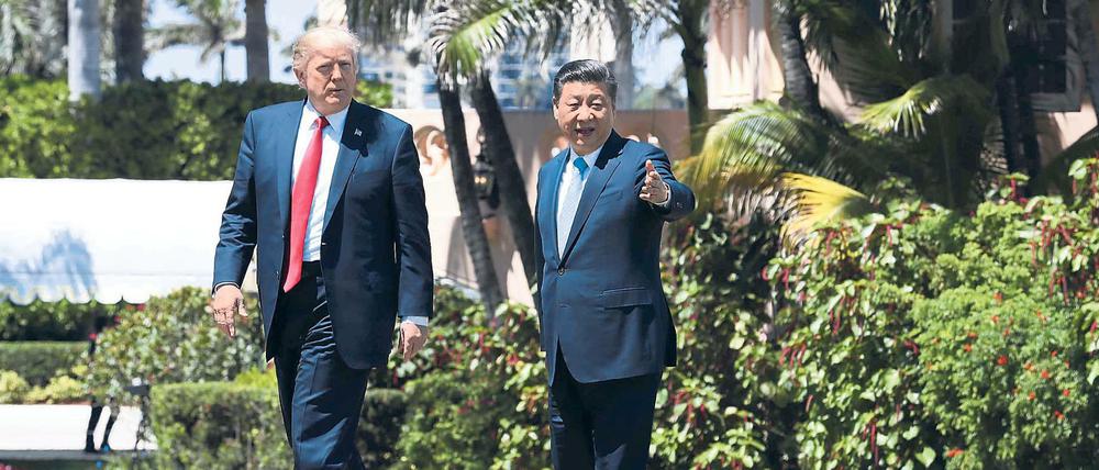 Verstimmungen. Beim Treffen in Mar-a-Lago im April standen die Zeichen noch auf Annäherung zwischen US-Präsident Trump und seinem chinesischen Kollegen Xi Jinping. Jetzt droht ein Handelskrieg. 