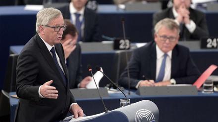 EU-Kommissionspräsident Jean-Claude Juncker am Mittwoch vor dem Europaparlament. 