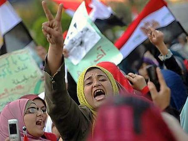 Vorübergehende Freiheit: Frauen während eines Protests gegen Hosni Mubarak.