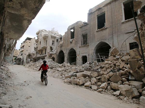 Einer Trümmerlandschaft gleich die Altstadt von Aleppo.