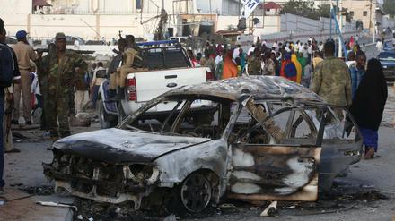 Szene nach einen Bombenanschlag in der somalischen Hauptstadt Mogadischu vom 27. Februar. 