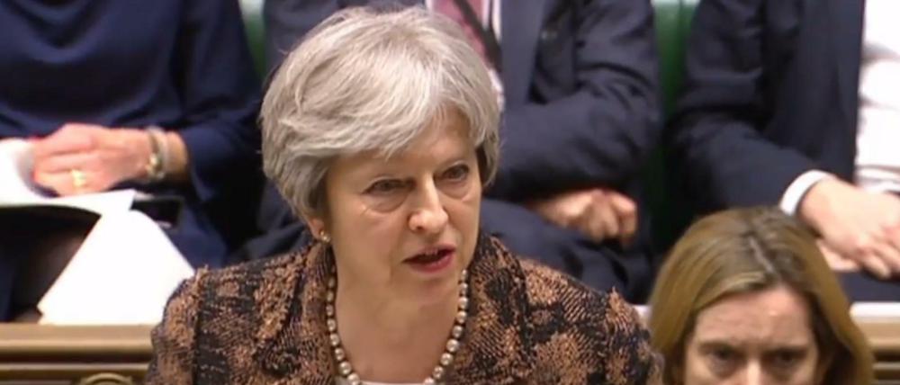 Großbritanniens Premierministerin Theresa May gab am Montag im Parlament eine Erklärung zu dem Giftanschlag ab. 