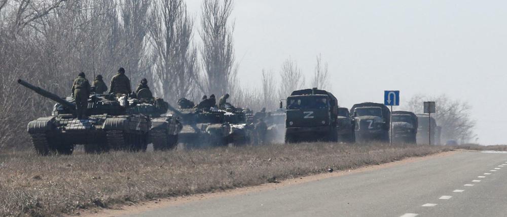 Pro-russische Truppen in von Separatisten-kontrollierten Gebiet in Donezk (aufgenommen am 12. März)