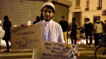 Klares Bekenntnis: Ein muslimischer Jugendlicher in Paris nach den Anschlägen am 13. November.