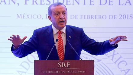 Erdogan bei einer Konferenz in Mexiko.
