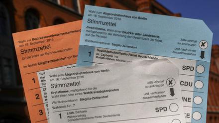 Die Stimmzettel für die Wahl zum Berliner Abgeordnetenhaus