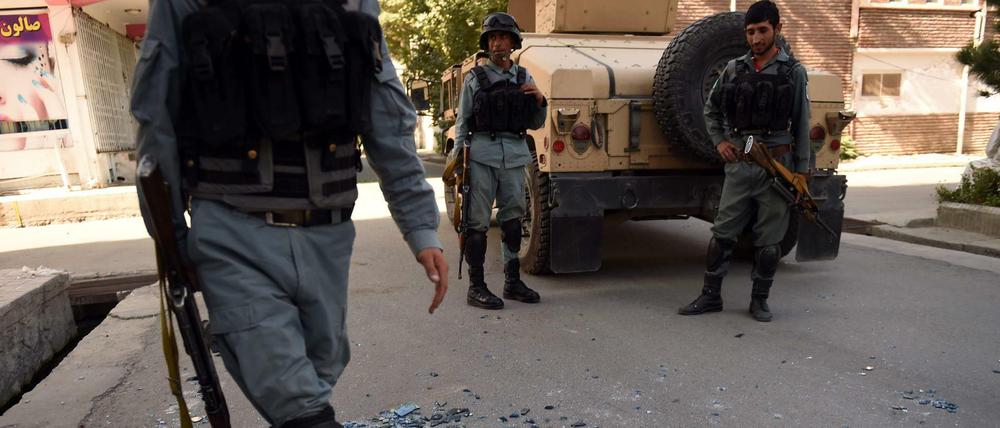 Sicherheitskräfte in Kabul. 