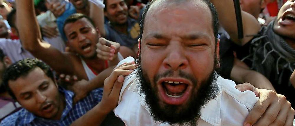 Anhänger des Präsidentschaftskandidaten der Muslimbrüder, Mohammed Mursi, bei Protesten in Kairo