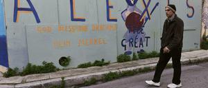 Alexis der Große - am Straßenrand in Athen hat ein Wandmaler sein Lob des griechischen Premierministers hinterlassen.
