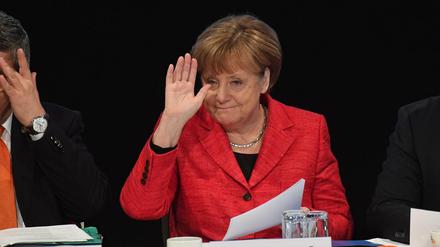 Nahm den Namen ihres Herausforderers nicht in den Mund: Bundeskanzlerin Angela Merkel.