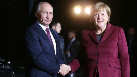 Bundeskanzlerin Angela Merkel empfing den russischen Präsidenten Wladimir Putin zuletzt im Oktober 2016 in Berlin. 