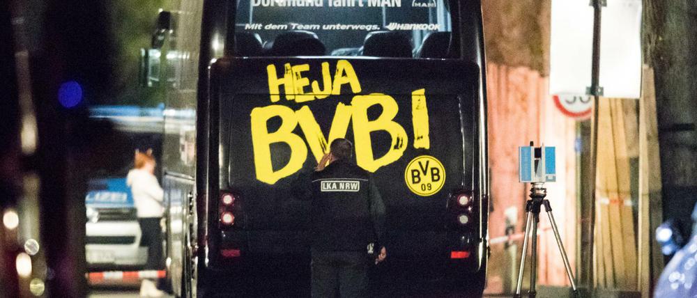 Der BVB-Bus kurz nach dem Anschlag.