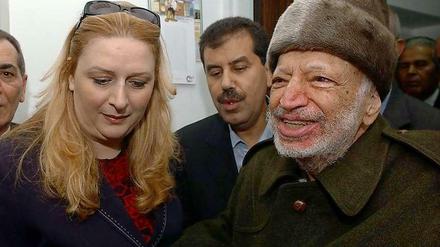 Arafat mit seiner Ehefrau kurz vor seinem Tod.