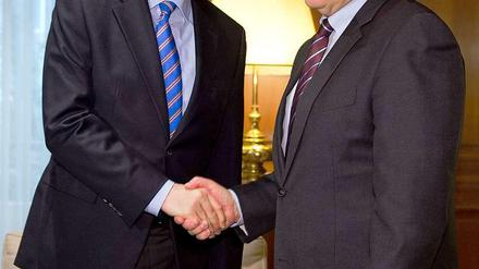 Steinmeier und der griechische Premier Samaras am Freitag in Athen.