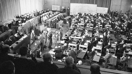 Der Auschwitz-Prozess von 1963. In Frankfurt am Main standen damals 20 frühere SS-Offiziere vor Gericht.