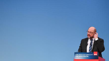 Der SPD-Parteivorsitzende Martin Schulz beim SPD-Sonderparteitag in Bonn.