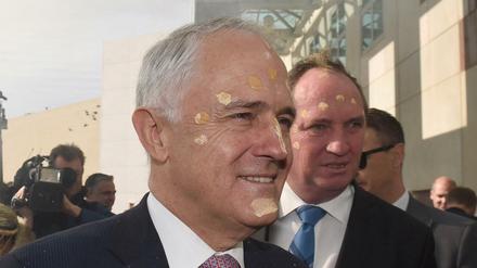 Der australische Premier Malcolm Turnbull bei einer traditionelle Zeremonie mit Gesichtsbemalung in Canberra. 