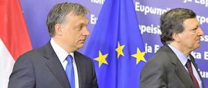 Ungarns Ministerpräsident Victor Orban und Kommissionspräsident José Manuel Barroso