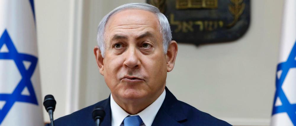 Der israelische Ministerpräsident Benjamin Netanjahu bei einer Kabinettssitzung in Jerusalem.