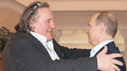 Männerfreundschaft. Gérard Depardieu und Wladimir Putin. 