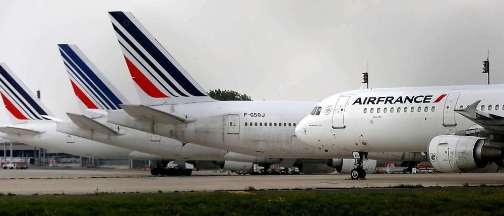 Am Boden. Air-France-Maschinen auf dem Flugplatz Charles de Gaulle bei Paris.