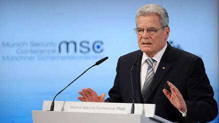 Bundespräsident Joachim Gauck sprach am Freitag in München bei der 50. Sicherheitskonferenz. 