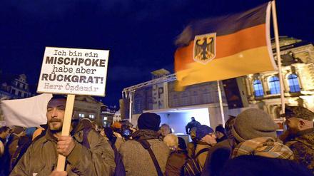 "Pegida"-Demonstranten am gestrigen Montag in Dresden.