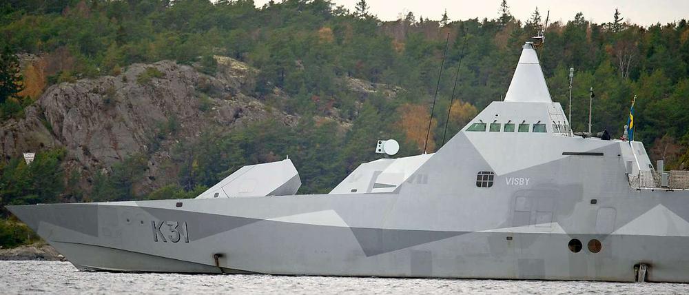 Auch die schwedische Korvette "HMS Visby" war in die Suche nach dem unbekannten Unterwasserobjekt einbezogen. 