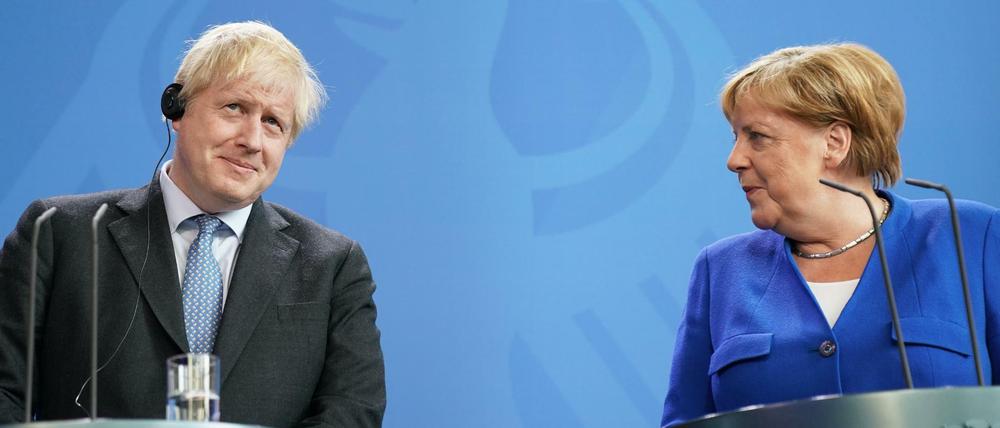 Bundeskanzlerin Angela Merkel (CDU) und der britische Premier Boris Johnson im Kanzleramt.
