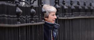 Die britische Regierungschefin Theresa May an ihrem Amtssitz an der Downing Street 