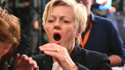 Die Bundestagsabgeordnete Renate Künast auf der Wahlparty von Bündnis 90/Die Grünen in Berlin. 