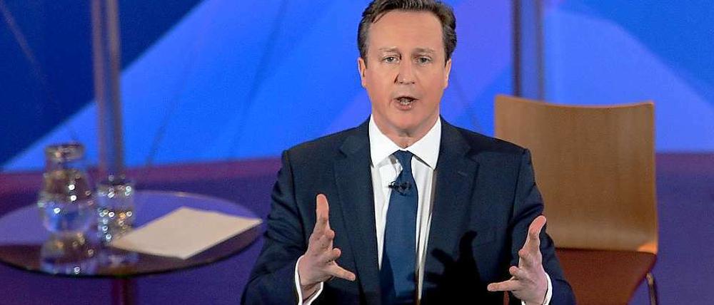 Der britische Ministerpräsident David Cameron beantwortete im TV am Donnerstag Fragen aus dem Publikum. 