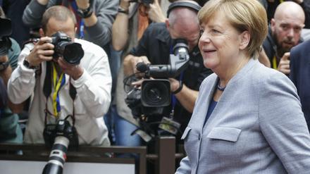 Kanzlerin Angela Merkel (CDU) am Donnerstag beim EU-Gipfel in Brüssel.