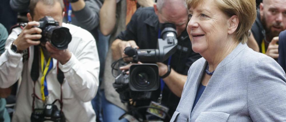 Kanzlerin Angela Merkel (CDU) am Donnerstag beim EU-Gipfel in Brüssel.