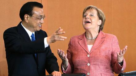Bundeskanzlerin Angela Merkel (CDU) mit Li Keqiang, dem chinesischen Ministerpräsidenten, am Mittwoch im Kanzleramt.