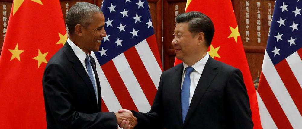 Chinas Präsident Xi Jinping (rechts) and US-Präsident Barack Obama.