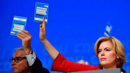 Auf einem Sonderpartei will die CDU-Parteispitze für die große Koalition werben.