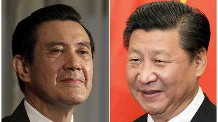 Die Präsidenten Taiwans, Ma Ying-jeou (links), und der Volksrepublik China, Xi Jinping, haben ein historisches Treffen in Singapur verabredet.