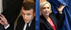 Bei Frankreichs Präsidentschaftswahl 2022 wird ein erneutes Duell zwischen Emmanuel Macron und Marine Le Pen, hier beide bei der Wahl 2017, wahrscheinlicher. 