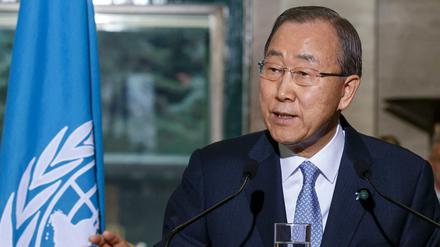 UN-Generalsekretär Ban Ki Moon, hier während einer Pressekonferenz Ende Oktober in Genf. 
