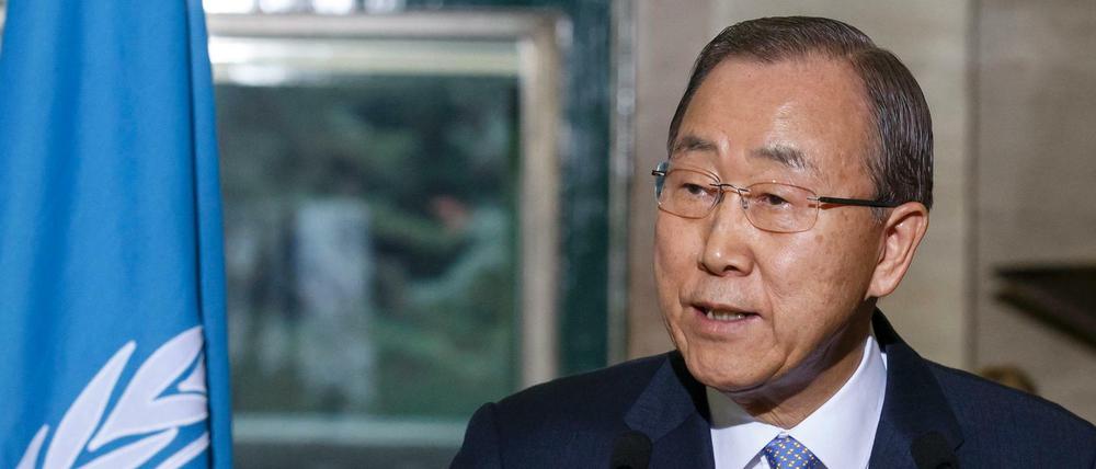 UN-Generalsekretär Ban Ki Moon, hier während einer Pressekonferenz Ende Oktober in Genf. 